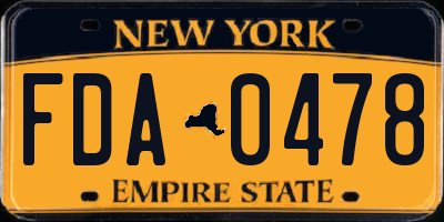NY license plate FDA0478