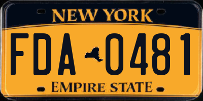 NY license plate FDA0481