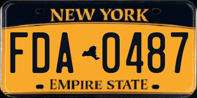 NY license plate FDA0487