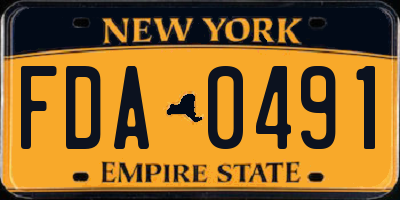 NY license plate FDA0491