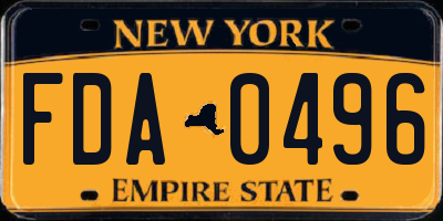 NY license plate FDA0496