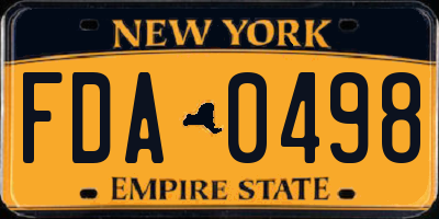 NY license plate FDA0498