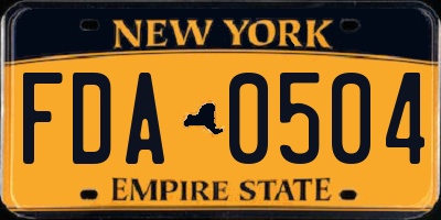 NY license plate FDA0504