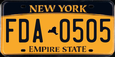 NY license plate FDA0505
