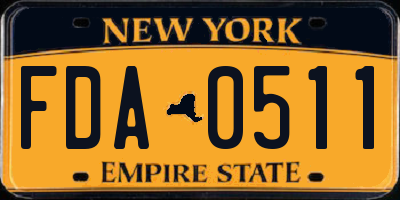 NY license plate FDA0511