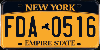 NY license plate FDA0516