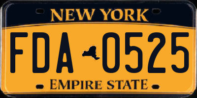 NY license plate FDA0525