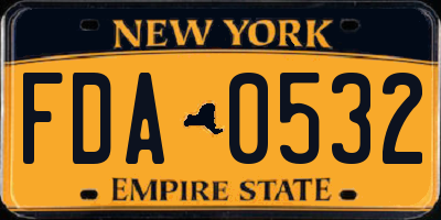 NY license plate FDA0532