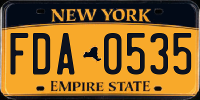 NY license plate FDA0535
