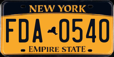 NY license plate FDA0540