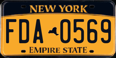 NY license plate FDA0569