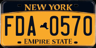 NY license plate FDA0570