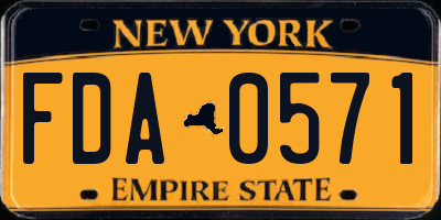 NY license plate FDA0571