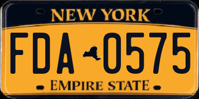 NY license plate FDA0575