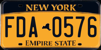NY license plate FDA0576