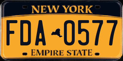NY license plate FDA0577