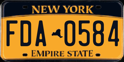 NY license plate FDA0584