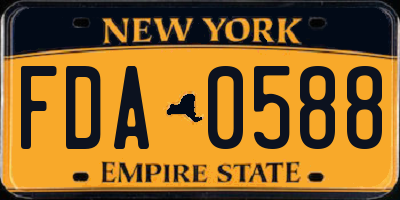NY license plate FDA0588