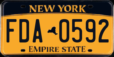 NY license plate FDA0592
