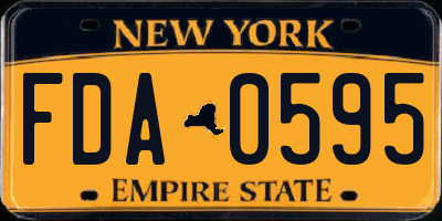 NY license plate FDA0595