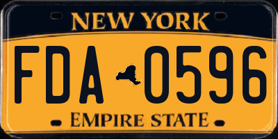 NY license plate FDA0596