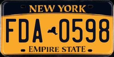 NY license plate FDA0598