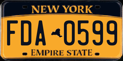 NY license plate FDA0599