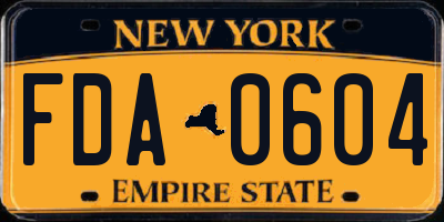 NY license plate FDA0604