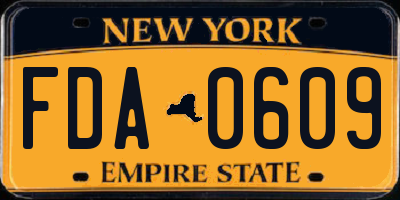 NY license plate FDA0609