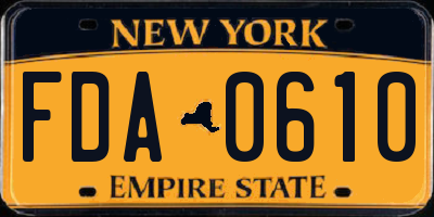 NY license plate FDA0610