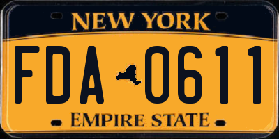 NY license plate FDA0611