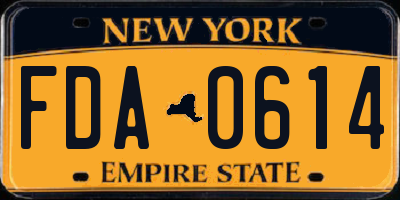 NY license plate FDA0614