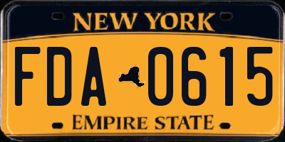 NY license plate FDA0615