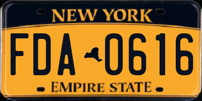 NY license plate FDA0616