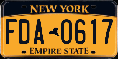 NY license plate FDA0617