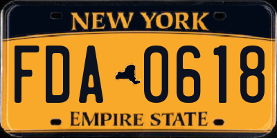NY license plate FDA0618