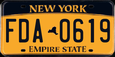 NY license plate FDA0619