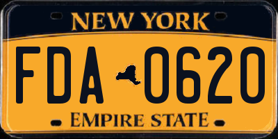 NY license plate FDA0620