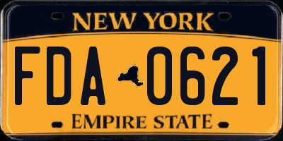 NY license plate FDA0621