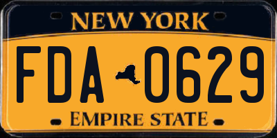 NY license plate FDA0629