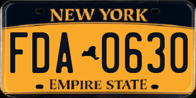 NY license plate FDA0630