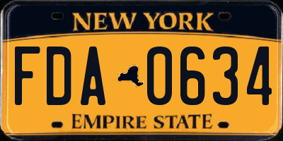NY license plate FDA0634