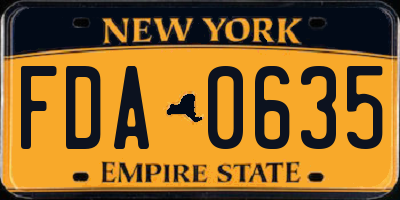 NY license plate FDA0635