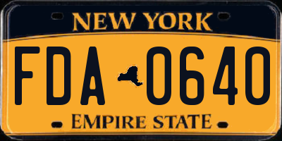 NY license plate FDA0640