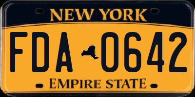 NY license plate FDA0642