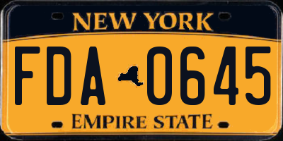 NY license plate FDA0645