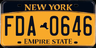 NY license plate FDA0646