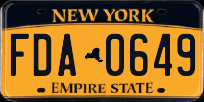 NY license plate FDA0649