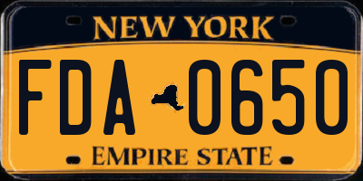 NY license plate FDA0650