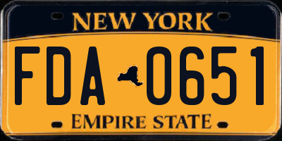 NY license plate FDA0651